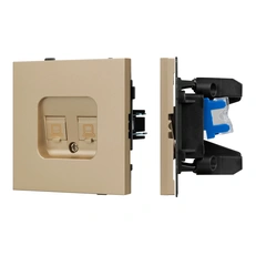 Изображение Двойная компьютерная розетка RJ-45 Cat.6 Arlight TENDO золото светлое soft-touch 054596