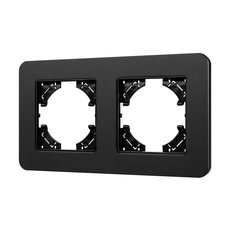 Изображение Рамка 2 поста алюминиевая Arlight AKYRI, черный soft-touch 049738